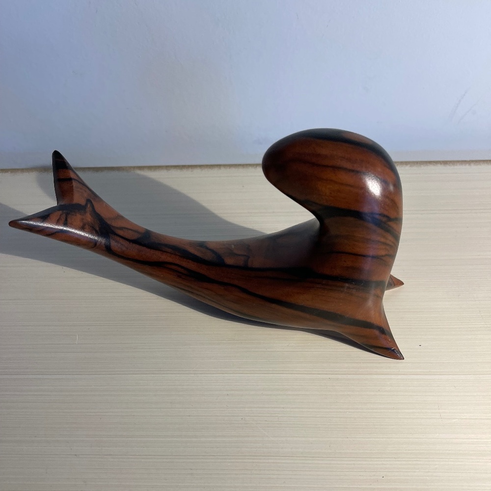 Vintage Hand Carved Solid Kamagong Wood Sea Lion- Philippines